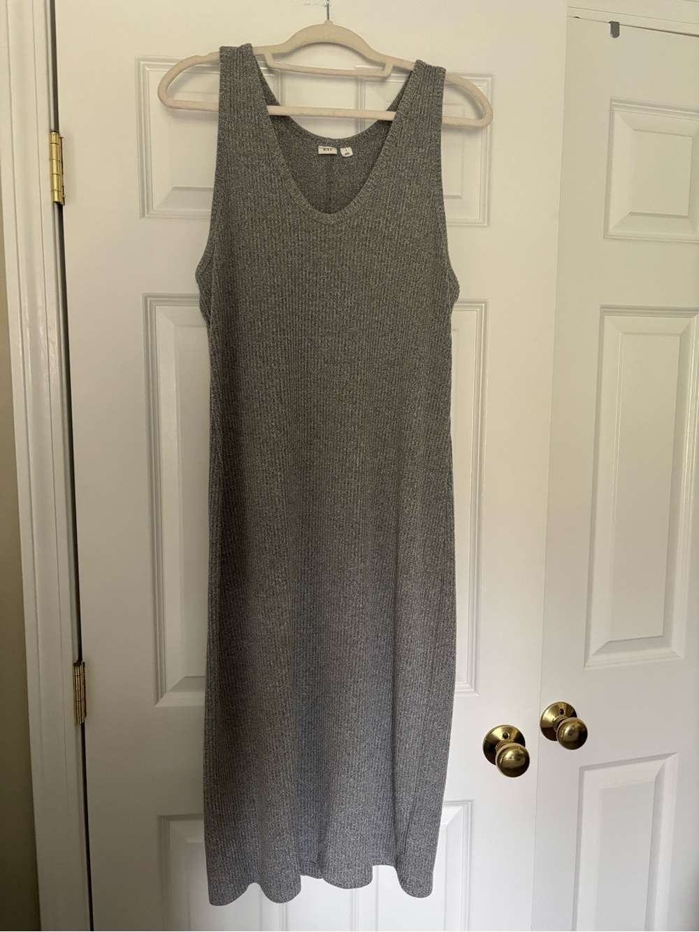 GAP Sleeveless Knit Midi Dress in Heather Gray
